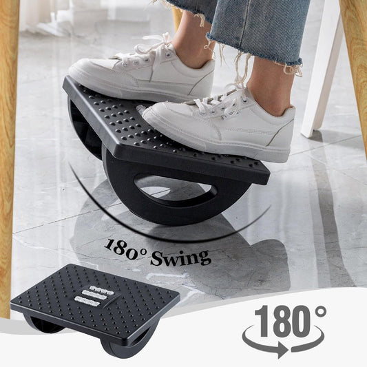 🦶 Reposapiés Ergonómico con Masaje de Rodillo – Relájate mientras trabajas 🖥️✨