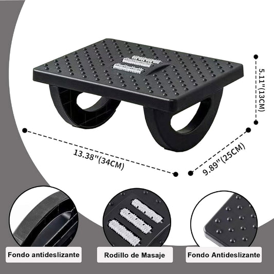 🦶 Reposapiés Ergonómico con Masaje de Rodillo – Relájate mientras trabajas 🖥️✨